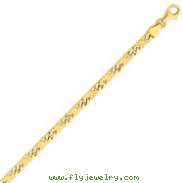 14K Gold 5mm Hand Polished Fancy Link Bracelet