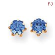 14K Gold 5mm Synthetic Sapphire  Earrings