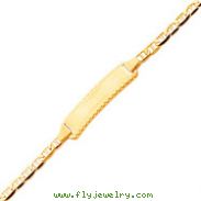 14K Gold 6'' Polished Engraveable Anchor Link Baby/Child ID Bracelet