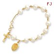 14K Gold 6.0-6.5mm Cultured Pearl Rosary Bracelet