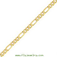 14K Gold 6.25mm Flat Figaro Bracelet