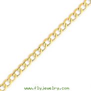 14K Gold 6.5mm Semi-Solid Curb Link Chain
