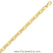 14K Gold 6mm Hand Polished Fancy Link Bracelet