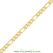 14K Gold 7.5mm Flat Figaro Bracelet