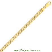 14K Gold 7mm Hand Polished Fancy Link Bracelet