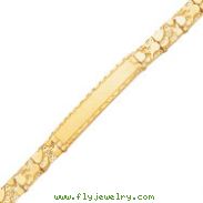 14K Gold 7mm Nugget ID Bracelet