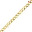 14K Gold 8.0mm Semi-Solid Curb Link Chain