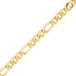 14K Gold 8.75mm Concave Open Figaro Link Bracelet