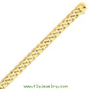 14K Gold 9.8mm Hand Polished Flat Beveled Curb Bracelet