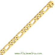 14K Gold 9mm Hand Polished Figaro Link Bracelet