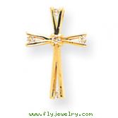 14K Gold A Diamond Cross Pendant