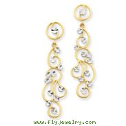 14K Gold And Rhodium Earrings