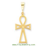 14K Gold Ankh Cross Charm