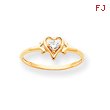 14K Gold April White Topaz Birthstone Heart Ring