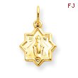 14K Gold Blessed Mary Charm