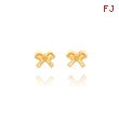 14K Gold Bows Screwback Earrings