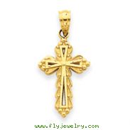 14K Gold Budded Cross Charm