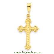 14K Gold Budded Cross Pendant