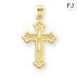 14K Gold Budded Cross Pendant