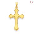 14K Gold Budded Cross Pendant