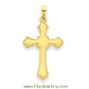 14K Gold Budded Cross Pendant