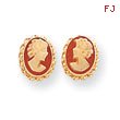 14K Gold Cameo Post Earrings