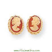 14K Gold Cameo Post Earrings