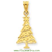 14K Gold Christmas Tree Pendant