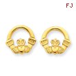 14K Gold Claddagh Post Earings
