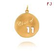 14K Gold Class Of 11 Cut Out Round Charm