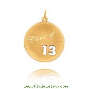 14K Gold Class Of 13 Cut Out Round Charm