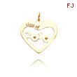 14K Gold Class Of 2010 Heart Cut Out Charm