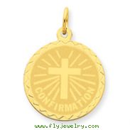 14K Gold Confirmation Disc Charm