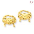 14K Gold Crab Earrings