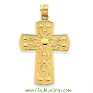 14K Gold Cross With Serenity Prayer Pendant