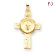 14K Gold Cross With St. Jude Medal Pendant