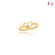 14K Gold CZ Heart Baby Ring