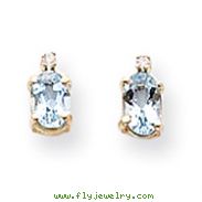 14K Gold Diamond & Aquamarine Birthstone Pendant