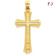 14K Gold Diamond -Cut & Satin Cross Pendant