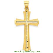 14K Gold Diamond -Cut & Satin Cross Pendant