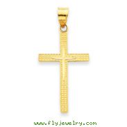 14K Gold Diamond -Cut Latin Cross Pendant