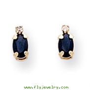14K Gold Diamond & Sapphire Birthstone Earrings