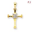 14K Gold Diamond Cross Pendant