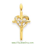 14K Gold Diamond Cross Pendant