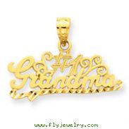 14K Gold Diamond Cut #1 Grandma Pendant