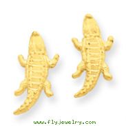 14K Gold Diamond-Cut Alligator Earrings