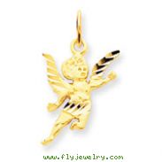 14K Gold Diamond-Cut Angel Charm