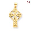 14K Gold Diamond-Cut Celtic Cross Pendant