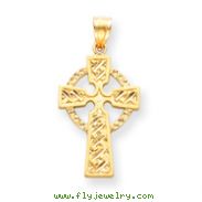 14K Gold Diamond-Cut Celtic Cross Pendant