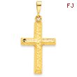 14K Gold Diamond-cut Cross Charm